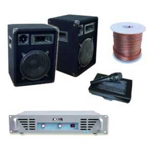 Electronic-Star DJ PA zesilovač 800W 2x reproduktory 1x mikrofonní zesilovač